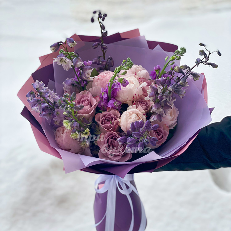 Букет «Мечтатели» (на фоне снега)