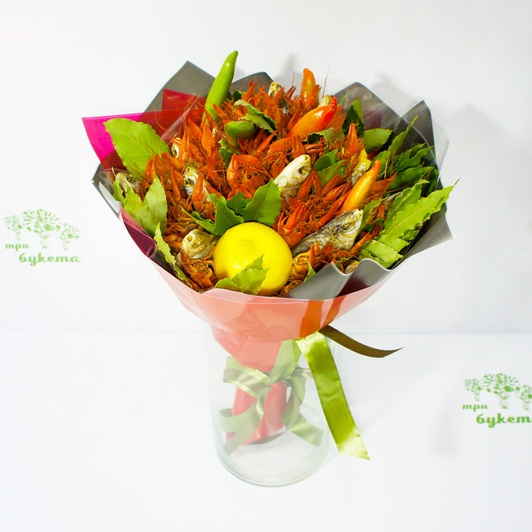 Букет из раков (1,5 кг) и рыбы