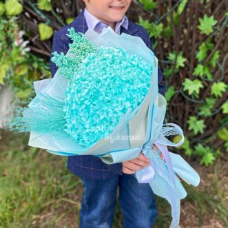 Букет на 1 сентября из бирюзовой гортензии Букет на 1 сентября из бирюзовой гортензии